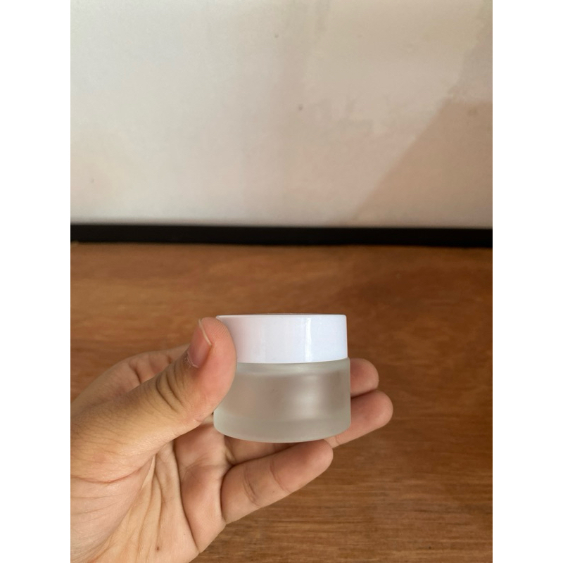 Pot Kaca Frosted 15g Tutup Putih 15 g Glass Frosted Jar
