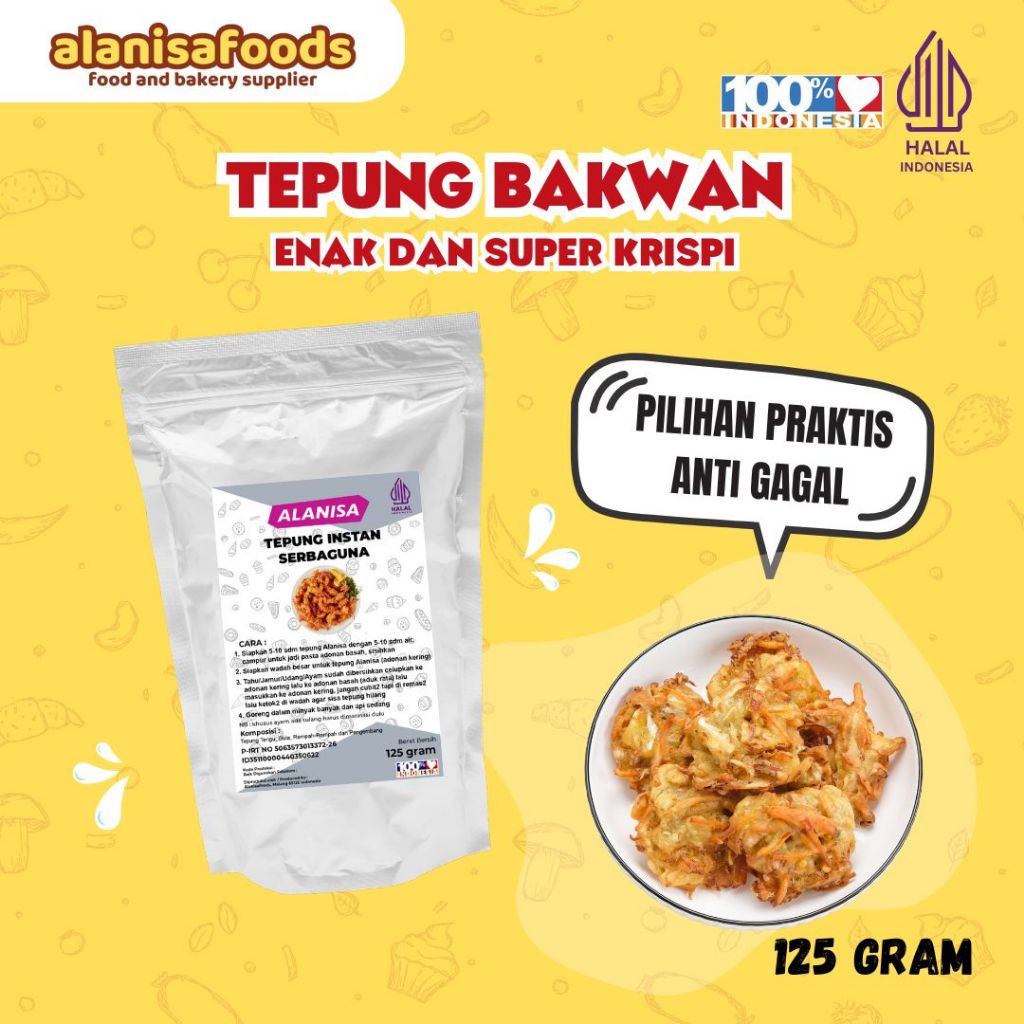 

TEPUNG SERBAGUNA 125GR, TEPUNG BAKWAN SERBAGUNA