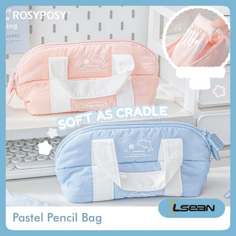 

Tempat Pensil Bentuk Tas Mini Aesthetic Pastel Colorful Bag Multifungsi Organizer Pouch Zipper Soft Puffy Big Capacity Pencil Case Dengan Handle