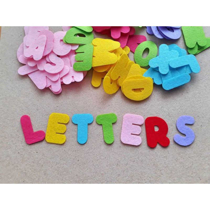 Huruf abjad flanel pola huruf abjad flanel prakarya kerajinan flanel aplikasi flanel