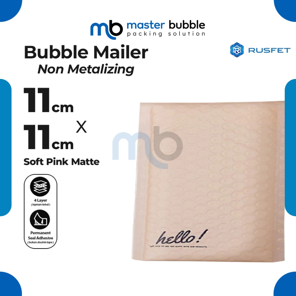 

Amplop Envelope Bubble Mailer Pink Matte 11 x 11 cm / Security Bag Mailer Rusfet Harga Ecer Satuan