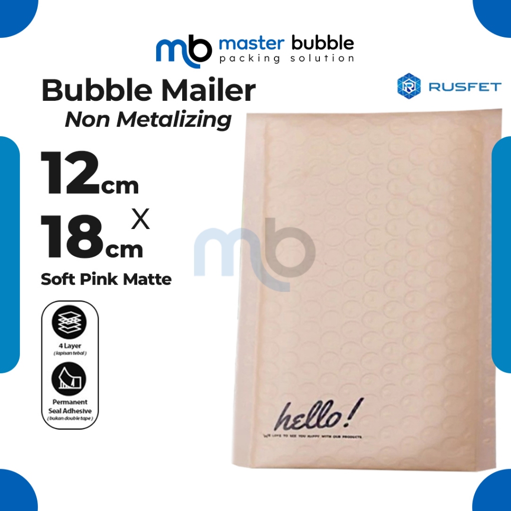 

Amplop Envelope Bubble Mailer Pink Matte 12 x 18 cm / Security Bag Mailer Rusfet Harga Ecer Satuan