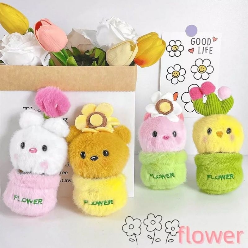 Delunashop DL887A gantungan kunci ganci flower lucu dan barang premium boneka korea