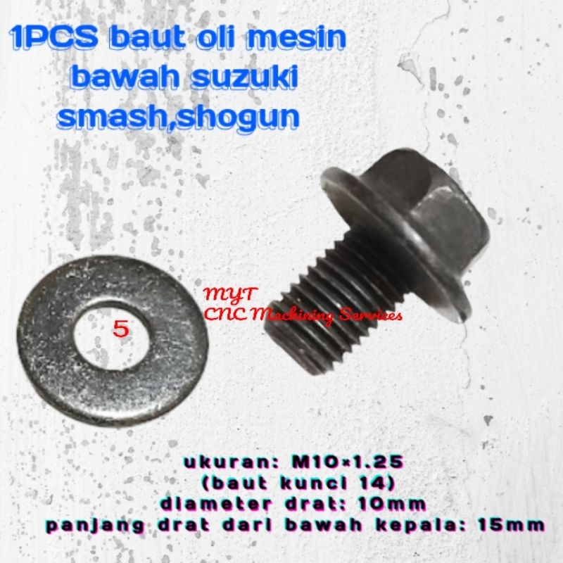 Baut Tutup Oli. baut oli mesin bawah suzuki smash,shogun (Drat Baut Kunci 14)