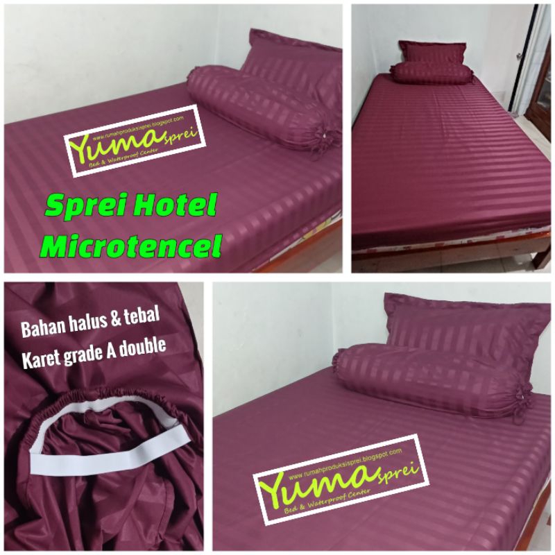 Sprei Hotel Microtencel Tinggi 30 cm 20 cm Premium Gramasi 120 Tensel Villa Katun