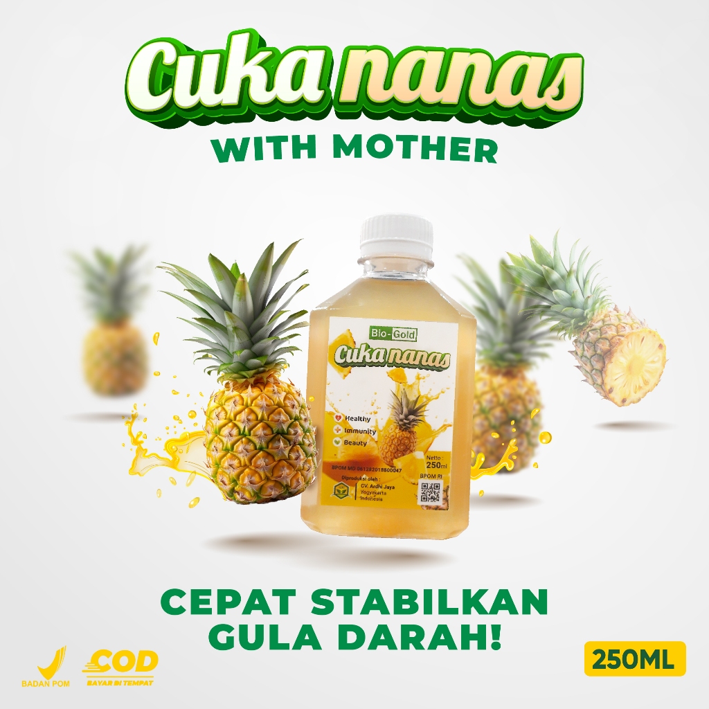 

Cuka Nanas Bio Gold 250 ml With Mother Fermentasi Organik Bantu Menormalkan Gula Darah Diabetes