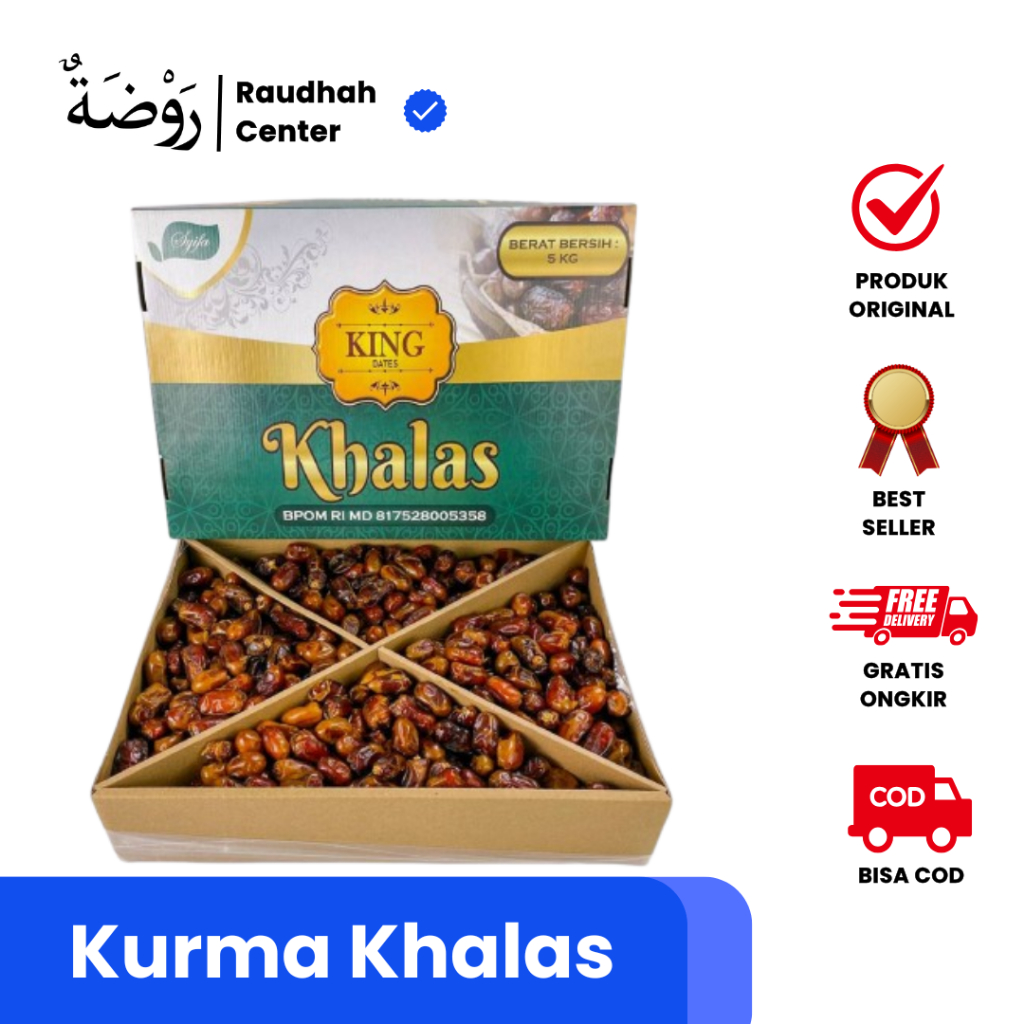 

Kurma Khalas King 5000 gram King Dates Khalas Syifa | Kurma Premium Kemasan Dus