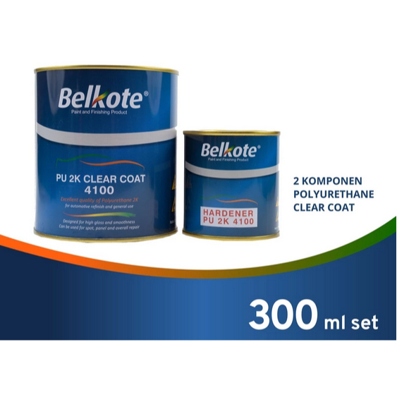 BELKOTE 4100 CLEAR KECIL 300 ML / BELKOTE PU 2K CLEAR COAT 4100 / BELKOTE CLEAR 4100