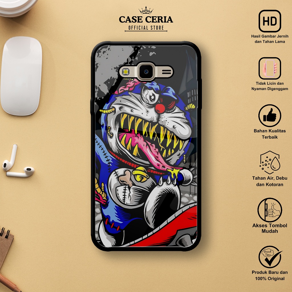 Case SAMSUNG J2 PRIME - Casing SAMSUNG J2 PRIME Motif Mask Urbex - Silikon Case – Softcase Glass