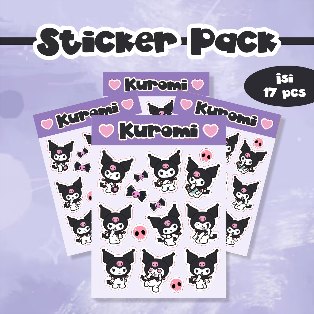 

Kuromi Sticker Pack Cutting Waterproof Glossy Tumbler Diary PhoneCase Laptop Notebook