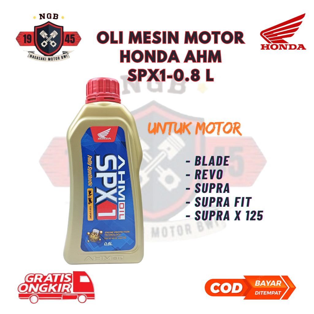 Oli SPX1 Motor Bebek Supra X 125 ORI AHM - Oli Mesin Motor Supra Fit 800 ML Honda Blade Supra X Revo