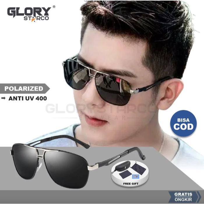 Kacamata Hitam Pria Keren Polarized Original Sunglasses Anti silau Kelas Premium 8521