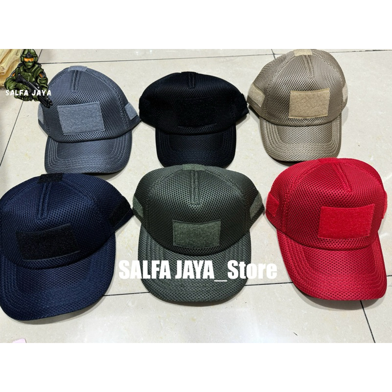 topi tactikal jaring doublemes/topi velcro/topi prekat/topi tni/topi autdor