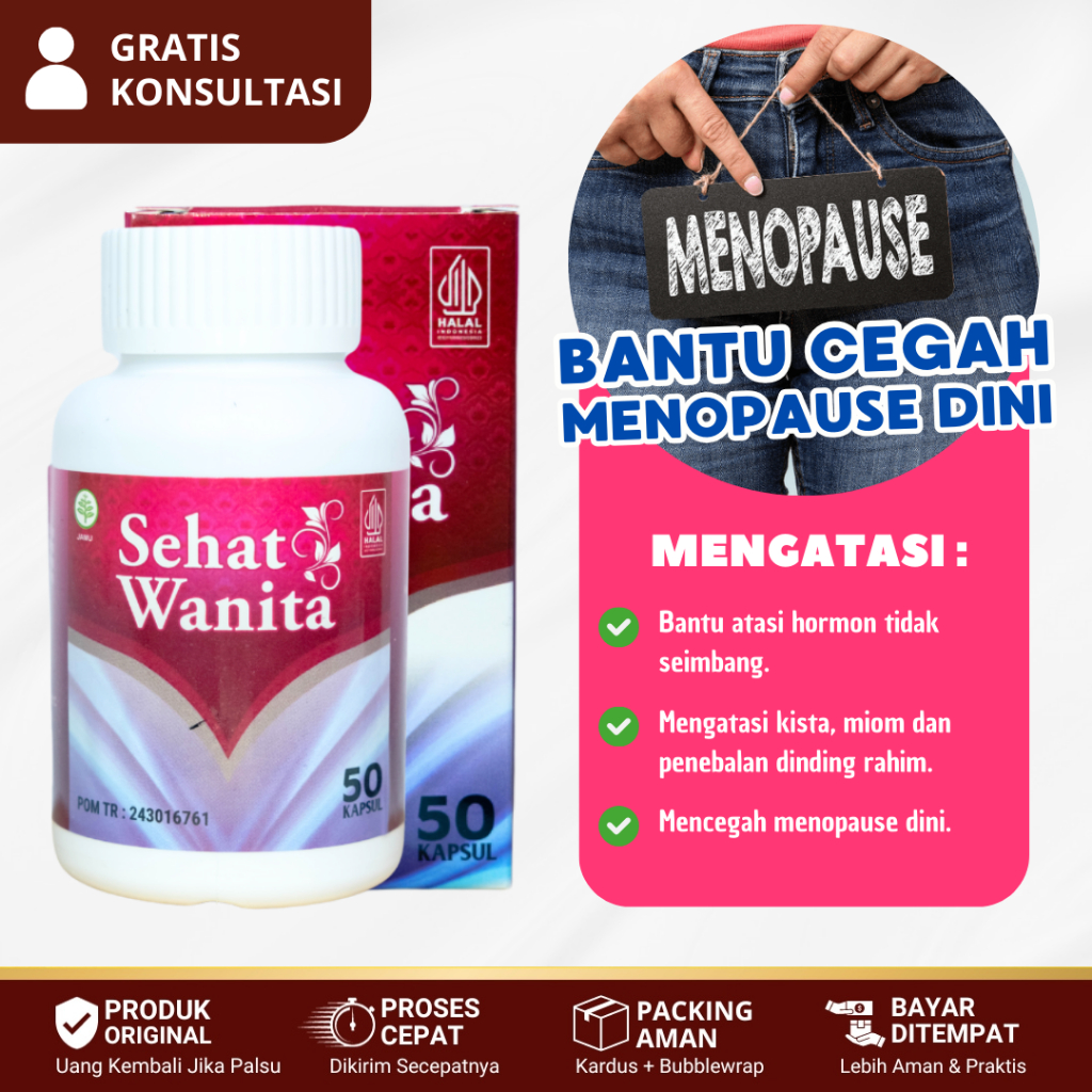 Obat Menopause Dini, Vitamin Menopause Wanita, Suplemen Penunda Menopause - Obat Sehat Wanita