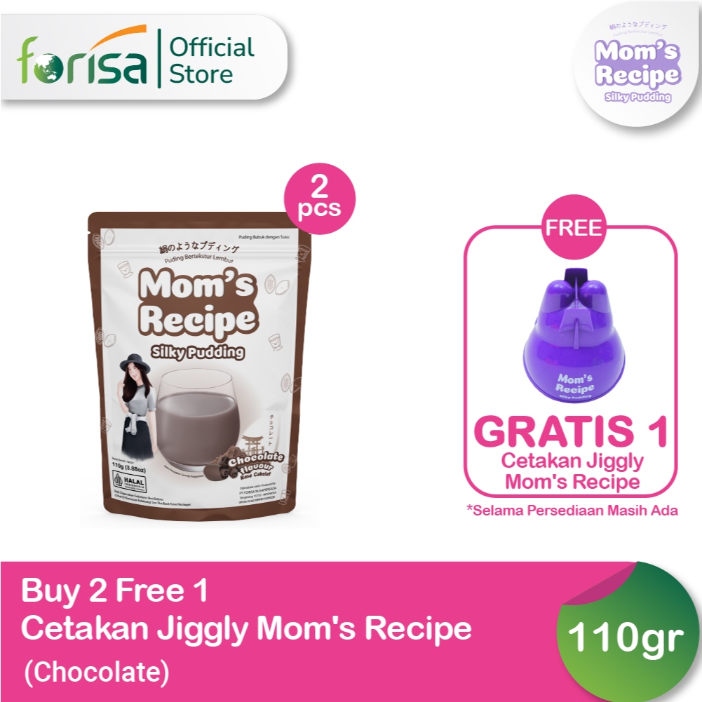 

[FREE Cetakan Jiggly] Mom's Recipe Silky Pudding Rasa Chocolate Pouch 110 gr - Isi 2
