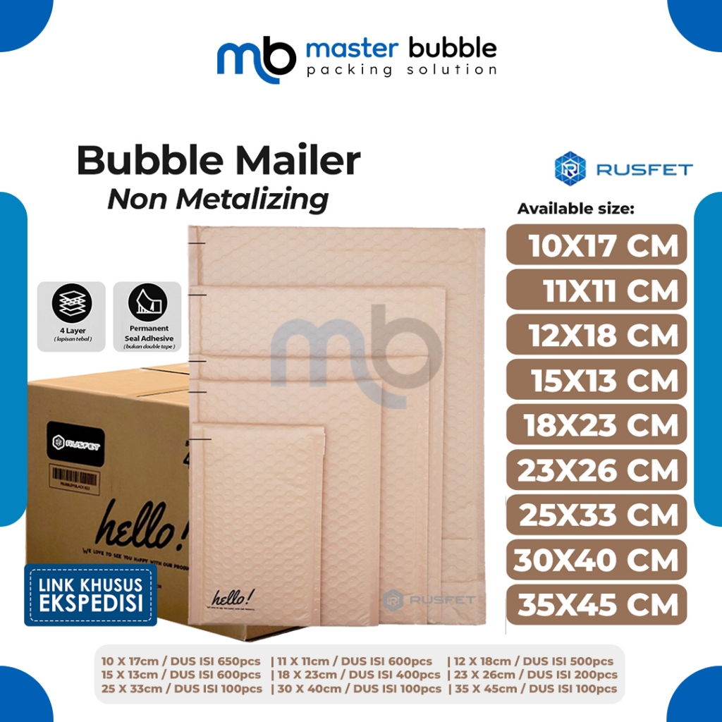 

Amplop Envelope Bubble Mailer Pink Matte All Size / Security Bag - Rusfet Per Dus (Khusus Ekspedisi)