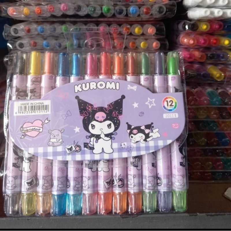 

krayon crayon putar motif viral anak cewek/cowok kuromi dan doraemon