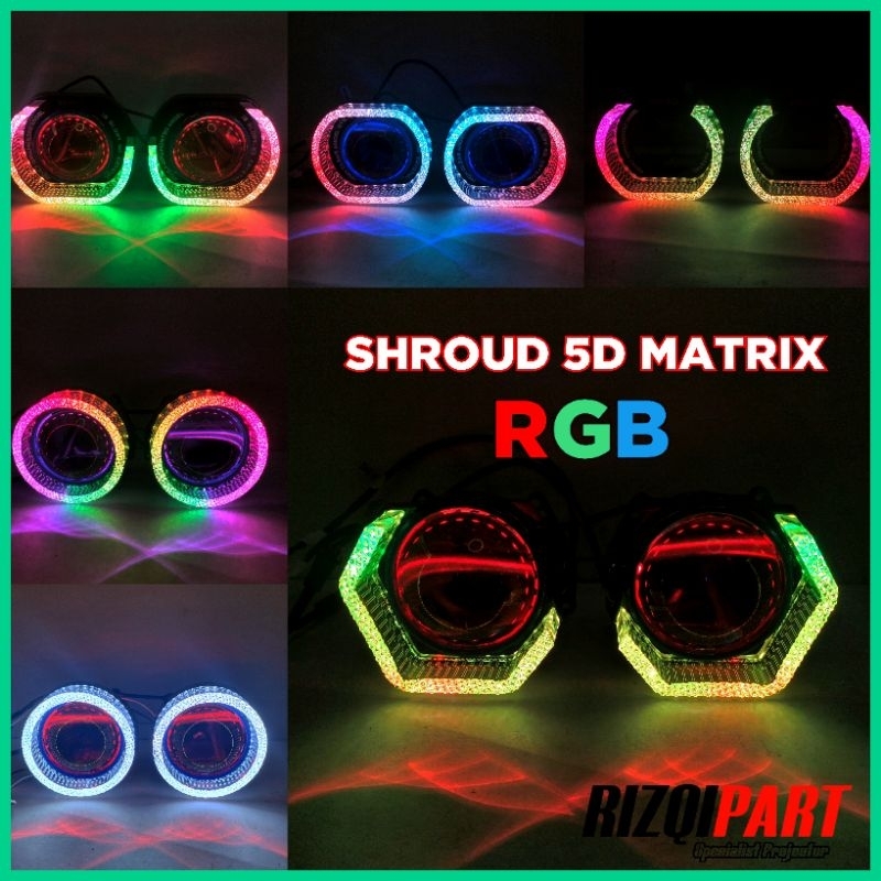 Vahid Shroud casing projie Biled 5D premium W / RGB sepasang