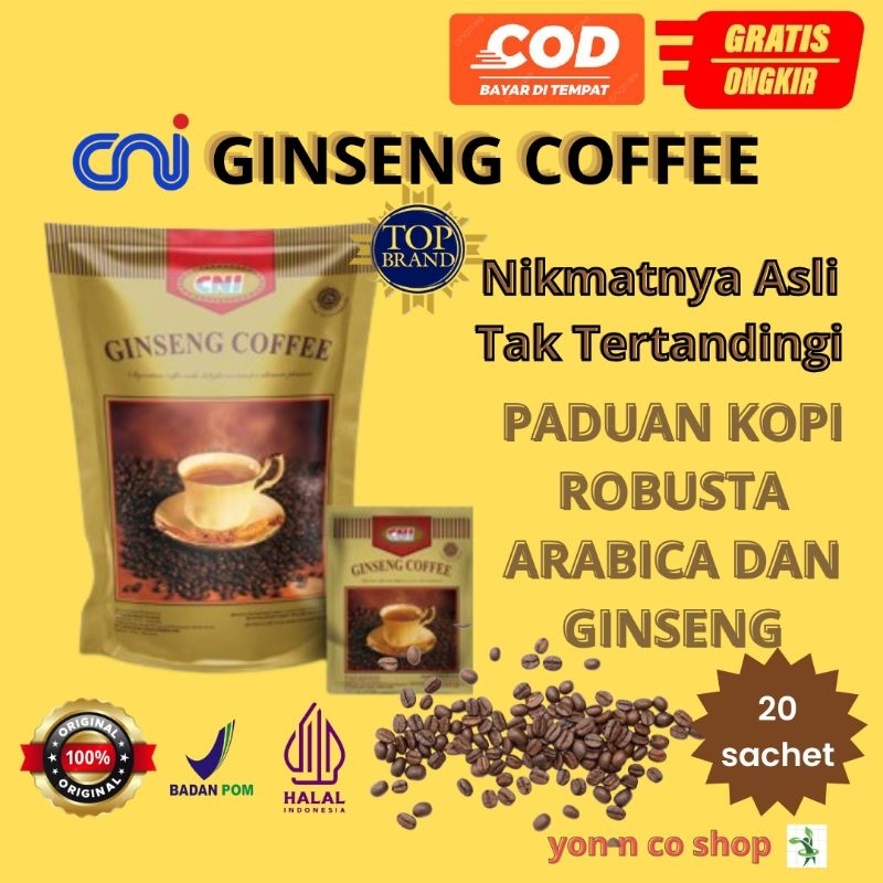 

CNI Ginseng Coffee 20 sachet Kopi Ginseng Penambah Stamina dan Vitalitas