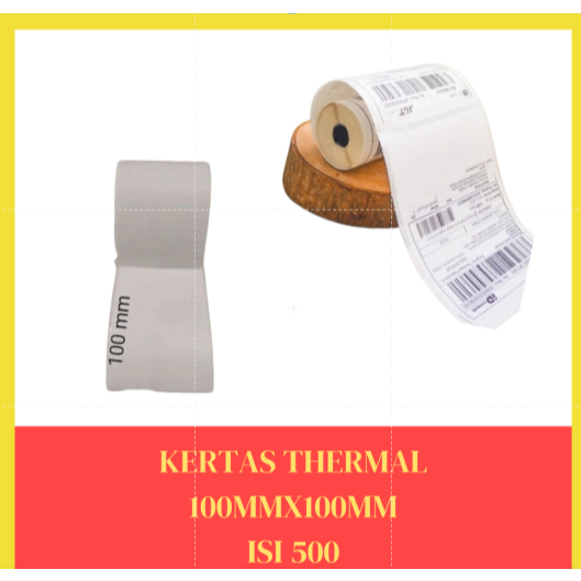 

Label Thermal 100mm x 100mm 1inch Isi 500