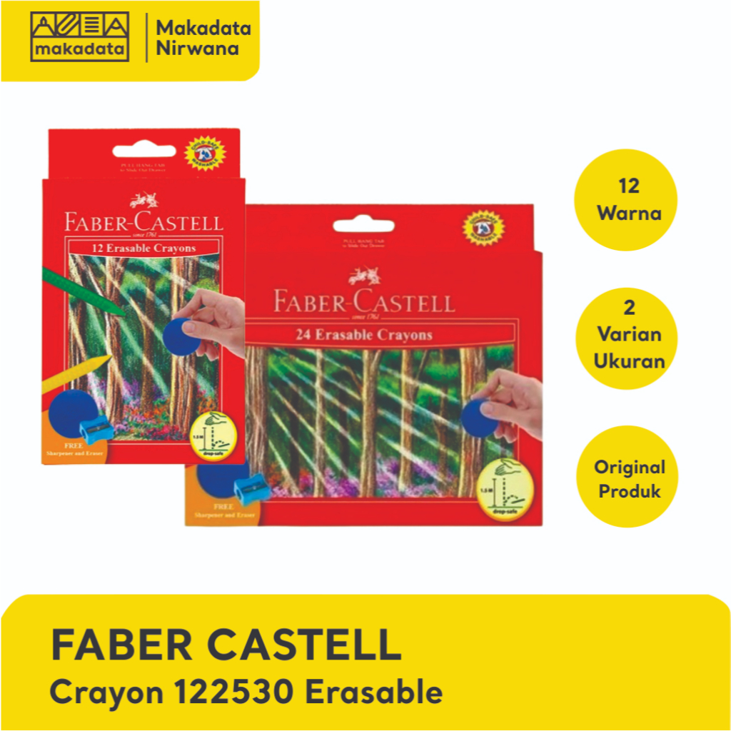

FABER CASTELL CRAYON/KRAYON ERASABLE 122530 12 WARNA (1 PCS)