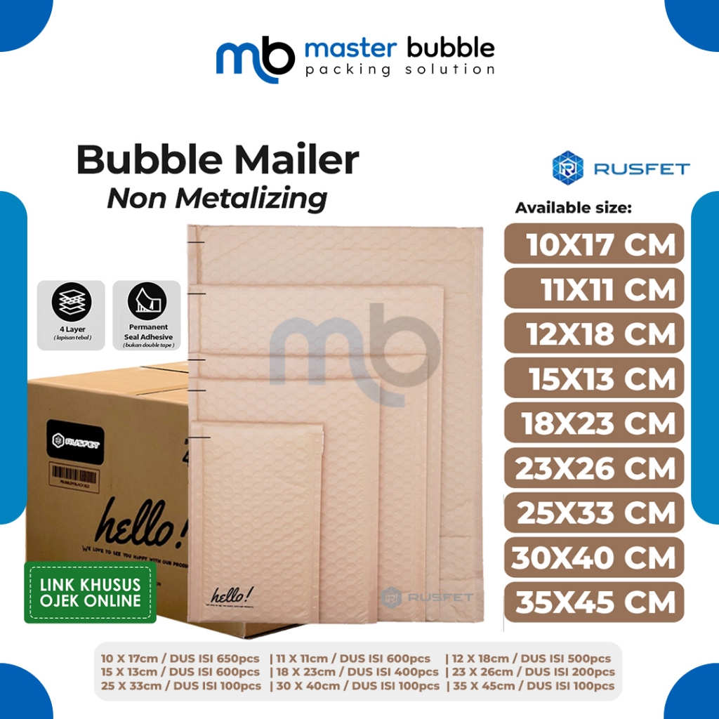 

Amplop Envelope Bubble Mailer Pink Matte All Size / Security Bag Rusfet Per Dus (Khusus Ojek Online)