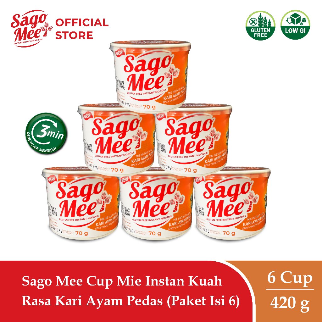 

Sago Mee Cup Mie Instan Kuah Rasa Kari Ayam 70 gram (Paket Isi 6)