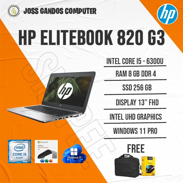 HP ELITEBOOK 820 G3/INTEL CORE I5-6300U/RAM 8GB/SSD 256GB/WIN11/14"