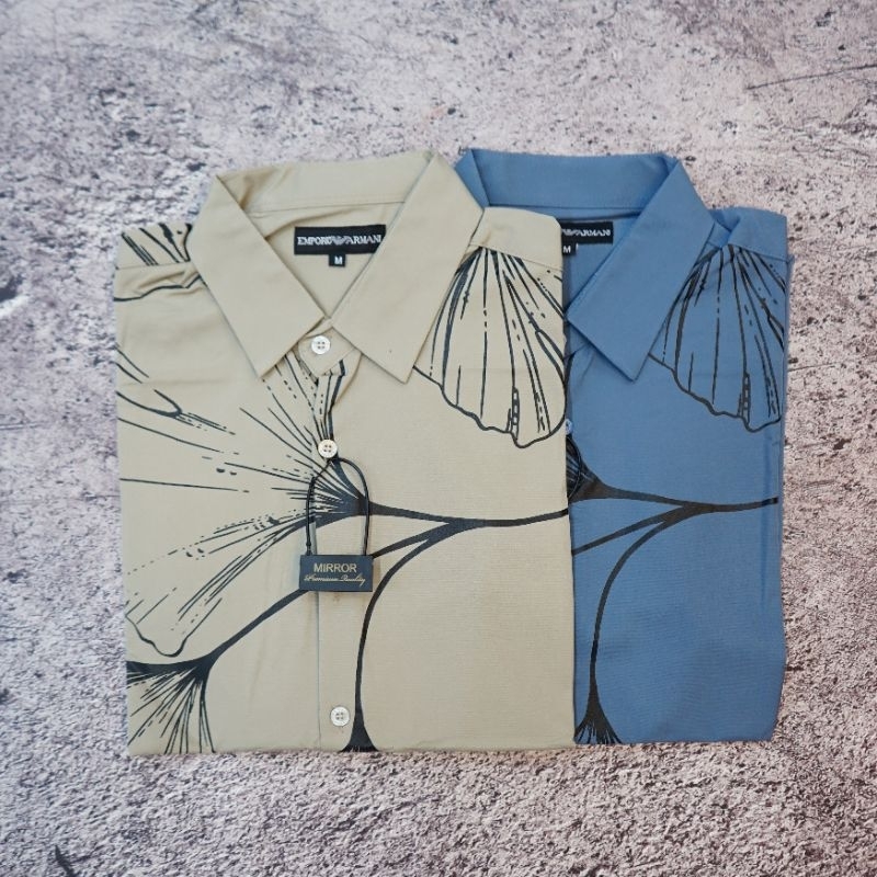 Kemeja Emporio Armani Pria Lengan Pendek Mirror Quality