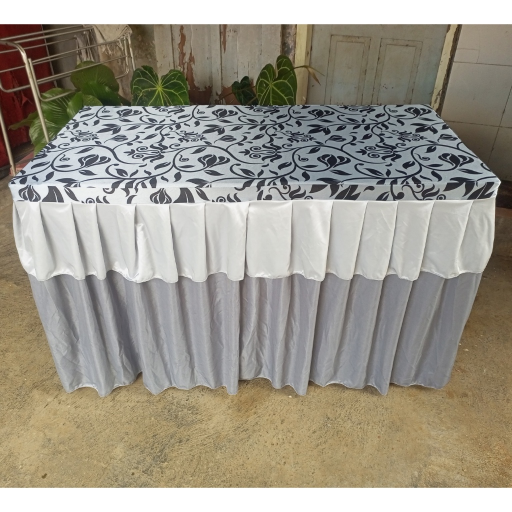 Cover Meja Pesta Model List Susun mix Batik  / Sarung Meja Prasmanan Model List Rumbai Susun