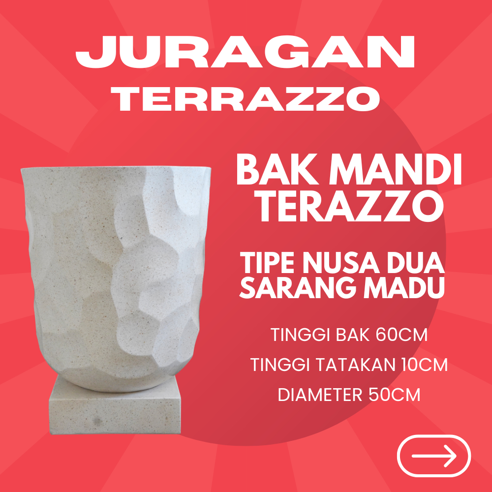 JURAGAN_TERAZZO - BAK MANDI BESAR TERAZZO ASLI| BAK KAMAR MANDI GRADE A TIPE NUSA DUA SARANG MADU