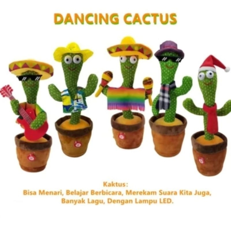 GOLDEN TOYS - MAINAN KAKTUS CACTUS KAKTUS JOGET KAKTUS JOGED KAKTUS MURAH MAINAN KAKTUS LED