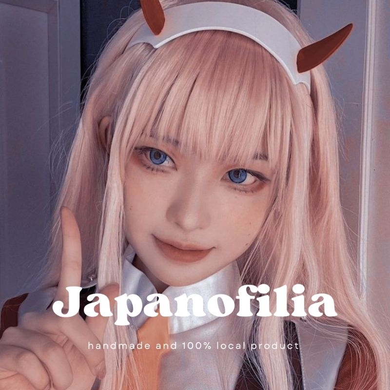 [ JAPANOFILIA ] Zero Two Bando Rambut Wig Headband Cosplay Costume Bando Zero Two Anime Darling In T