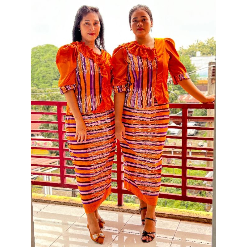 Set Tenun Etnik Ulos Sibolang Rasta - Setelan Batik Batak  By Miss Nauli