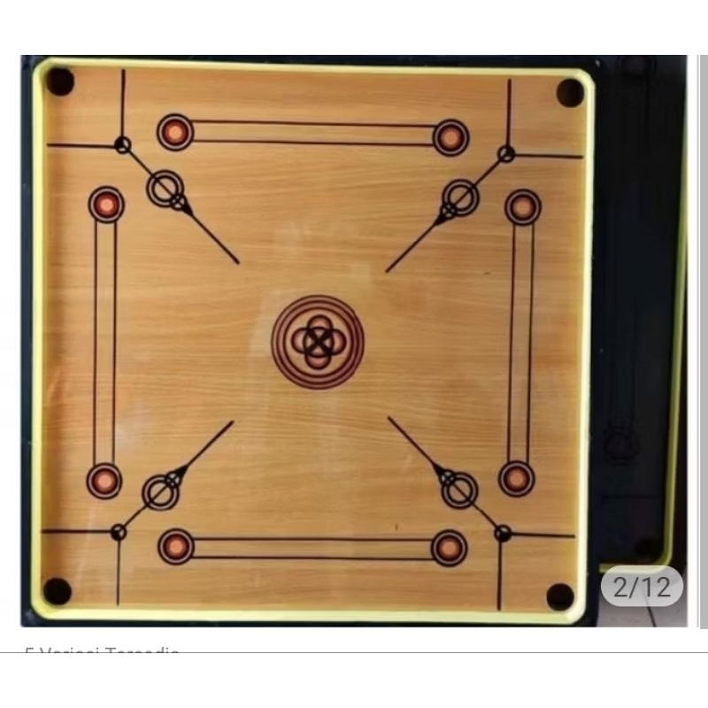 Papan karambol mulus+plus coin+kristal karambol 90x90cm