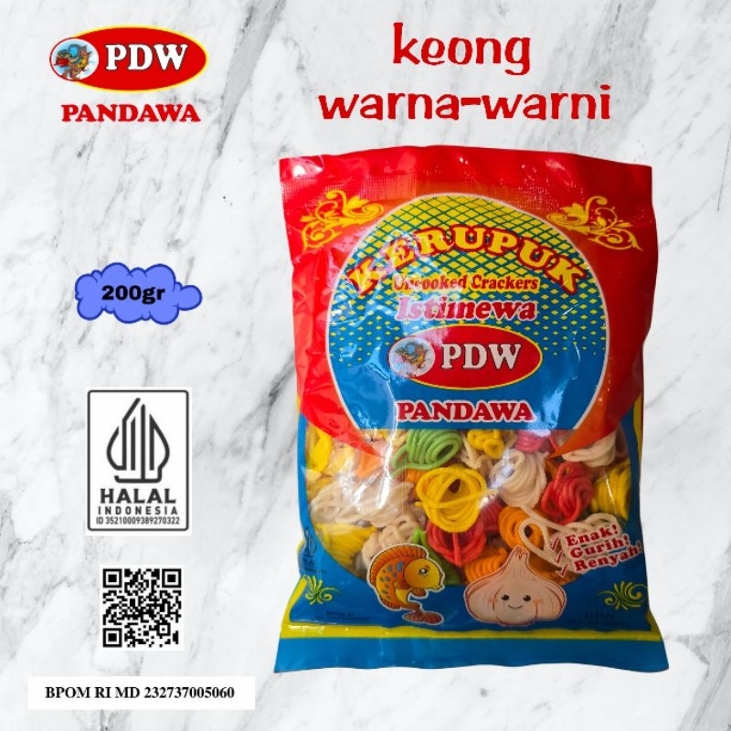 

Kerupuk Pandawa / Krupuk Keong Warna Warni / 200gr