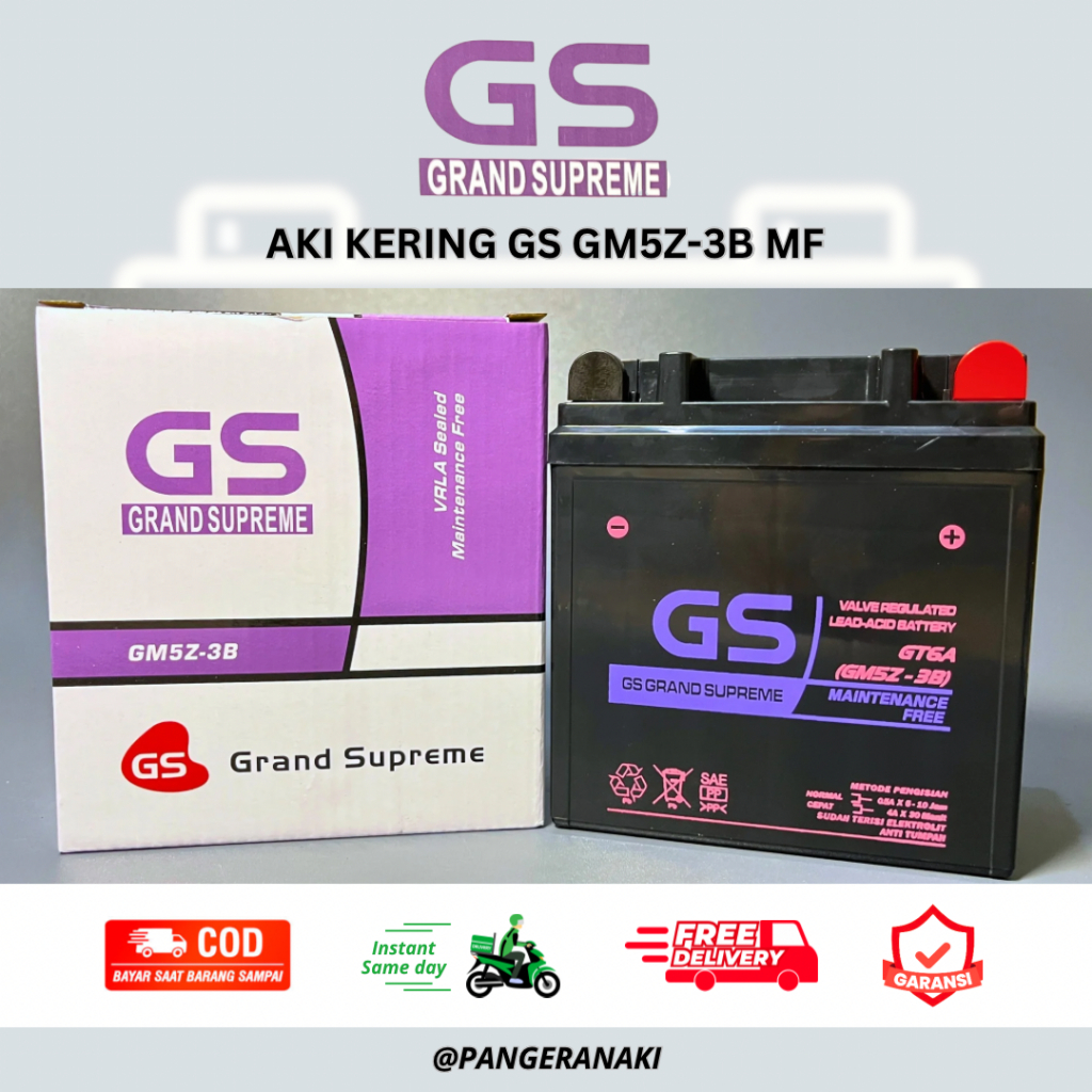 Aki Motor Smash Titan, Mega Pro Primus, Shogun 110, Tornado,ACCU KERING GM5Z-3B MF