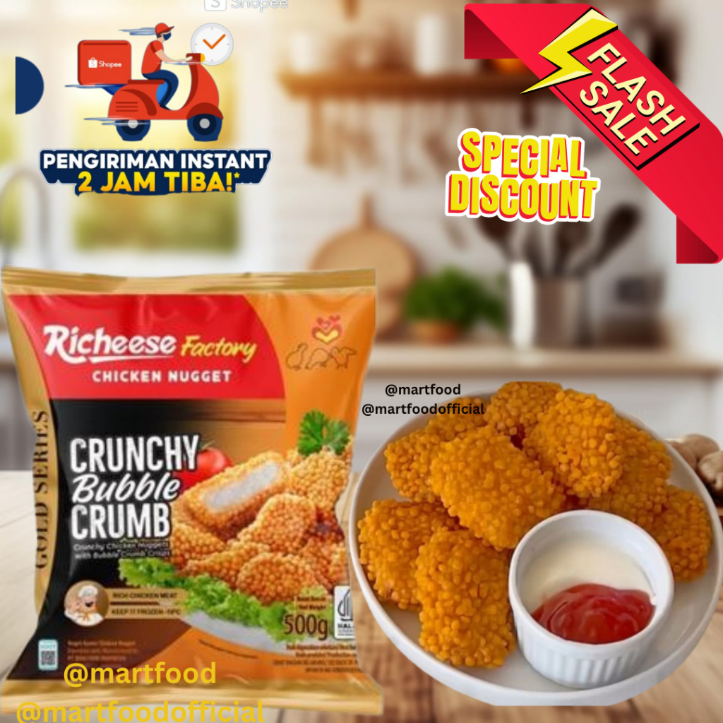 

VIRAL Crunchy Bubble Crumb 500gr Chicken Nugget Richeese Factory