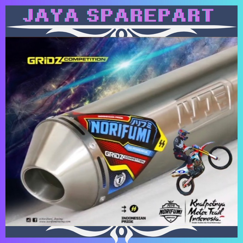 KNALPOT NORIFUMI GRIDZ KOMPETISI COMPETITION KLX CRF 150 S BF WR 155 ORIGINAL 100%