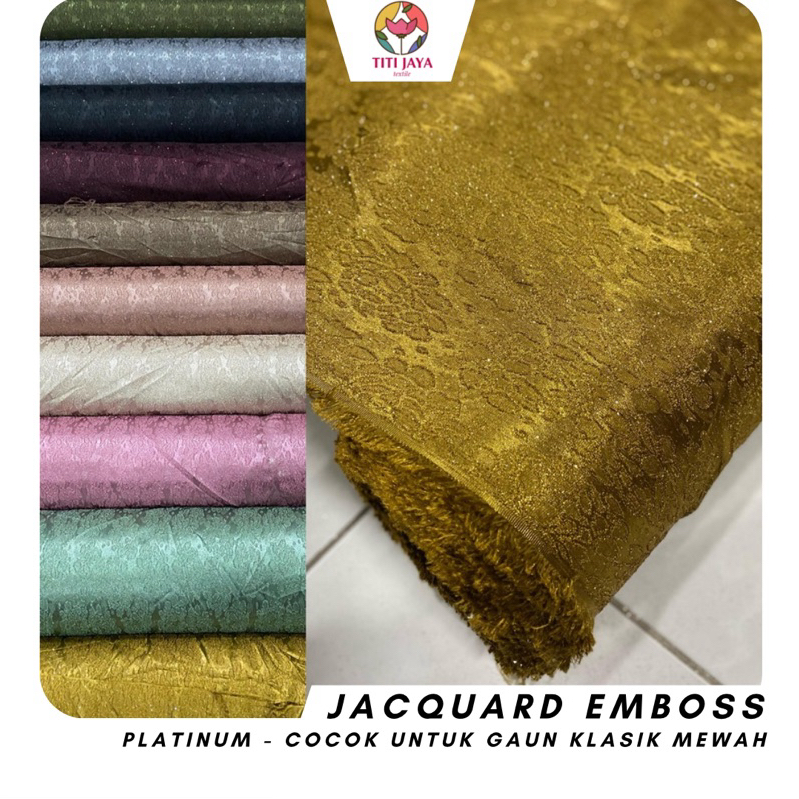 NEW Kain JAGUARD EMBOSS PLATINUM SPARKLY  /Seragam Jacquard Embos Gliter / Bridesmaid Among Tamu Jag