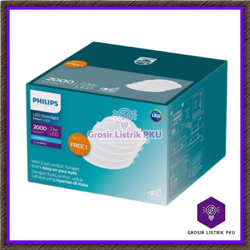 Lampu Philips Downlight Multipack Eridani LED18 D200 23W 65K Putih Promo Original 23 Watt