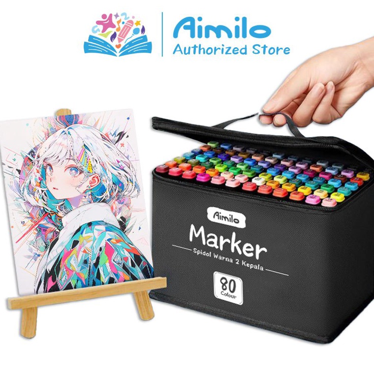 

Serba Ada Aimilo Spidol Warna Warni 1 Set Sketch Marker 2 Tip Touch Marker 4868 Warna