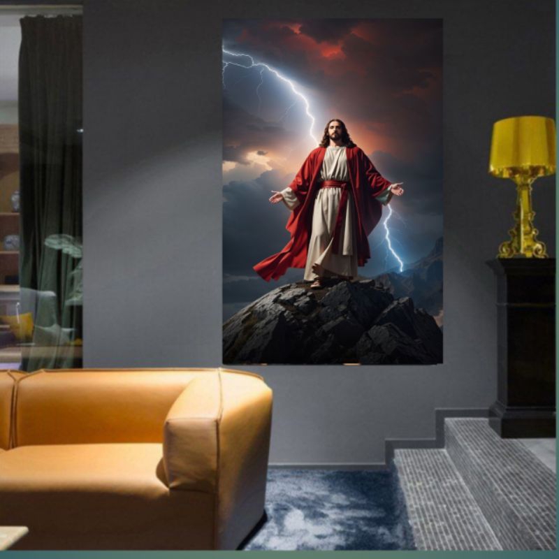 poster cetak,hiasan dinding,gambar tuhan yesus,poster cetak,bisa cod.