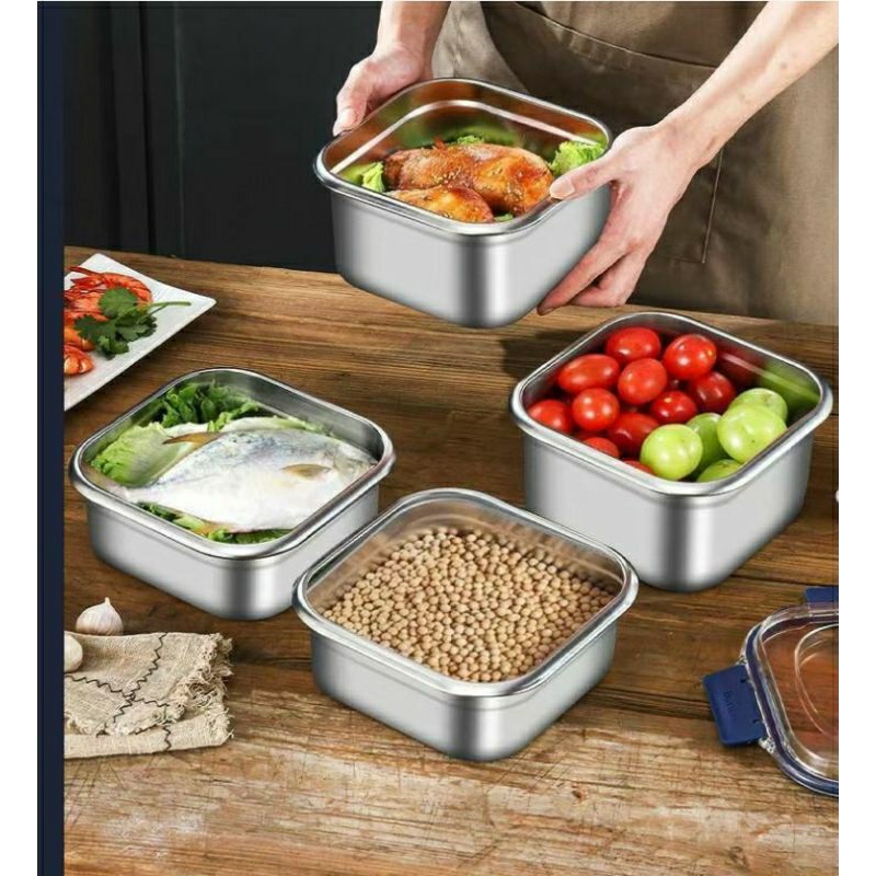 kotak bekal makanan stainless anti tumpah / wadah makanan