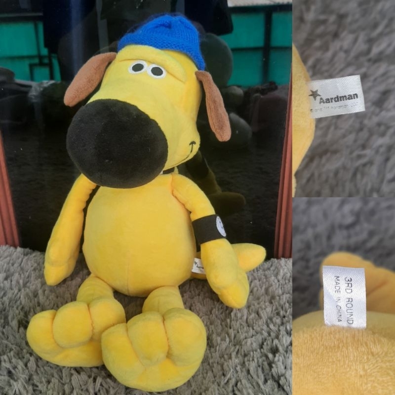 Boneka Bitzer Dog Yellow Gukguk Guguk Kartun Shaun the sheep Original Aardman 40cm | RARE Limited