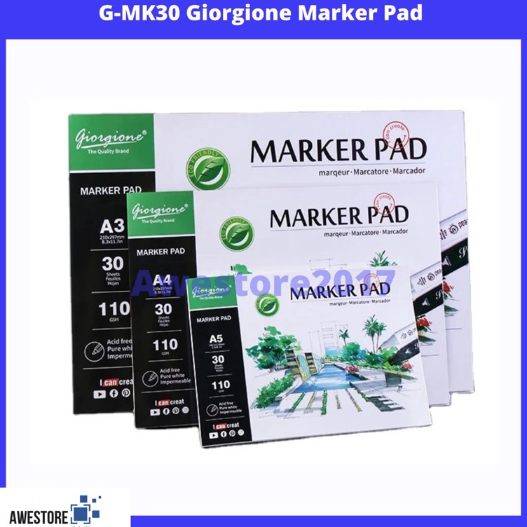 

Paket Diskon GMK3 Giorgione Marker Pad Drawing Book Paper A3A4A5 Kertas Gambar