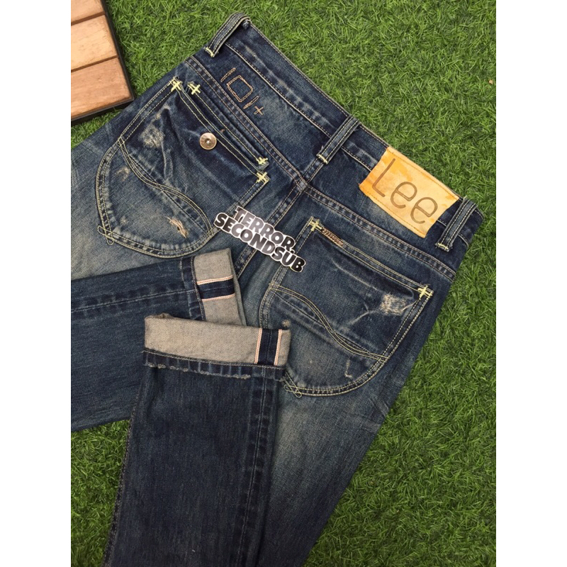 jeans selvedge fading blue lee