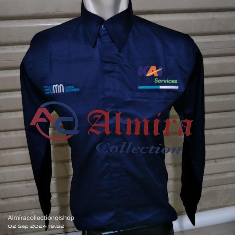 kemeja kai services baju kai services BUMN KAI services (bordir)