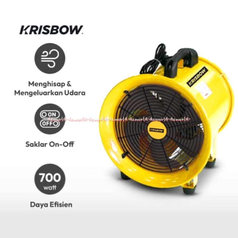 Krisbow 12inch Blower Ventilator Industrial Yellow Alat Mesin Pengering Lantai Dengan Cepat Alat Ban