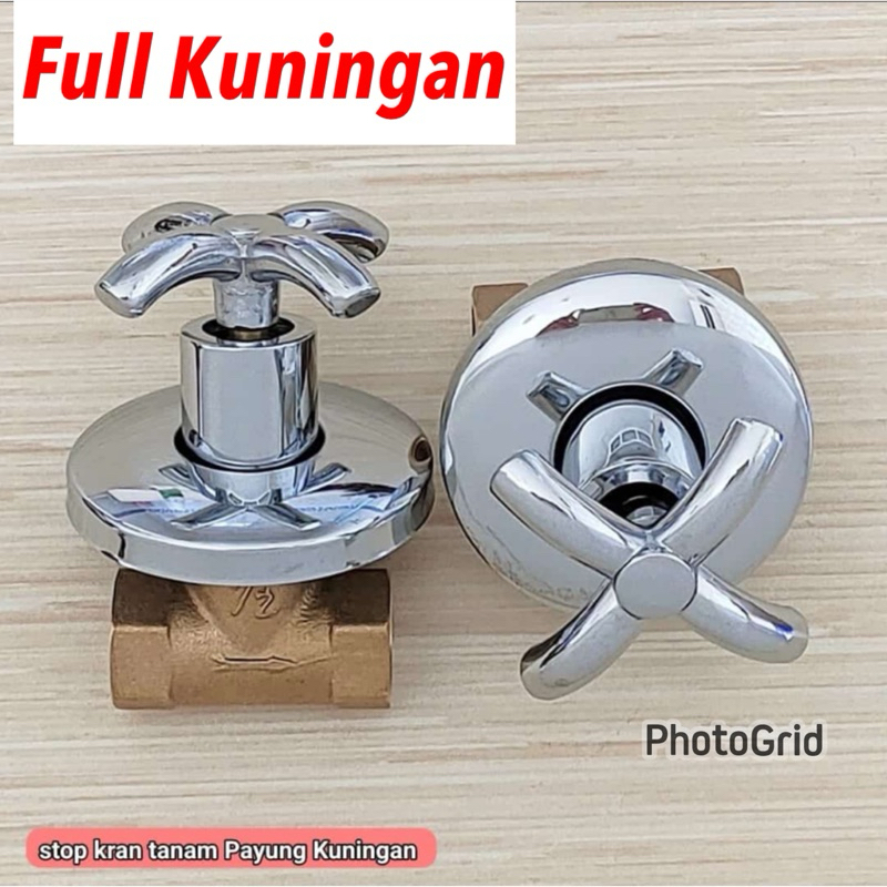 Promo STOP KERAN SHOWER TANAM KUNINGAN TEMBOK WALL SHOWER SHOWER TEMBOK Stop kran tanam kuningan asl